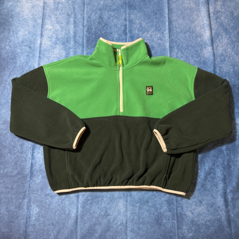 Y2K Old Navy 94 Performance Fleece Green Black Quarter Zip Pullover M